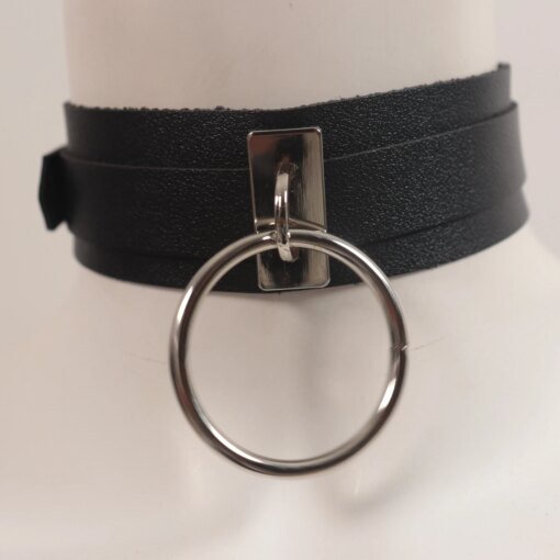 Leather Necklace Punk Gothic Style Collar Necklace Jewelry Role Play