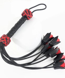 Chicote Flogger de Couro Ponteira Flores Rose Whip