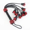 Chicote Flogger de Couro Ponteira Flores Rose Whip