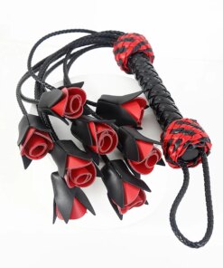 Chicote Flogger de Couro Ponteira Flores Rose Whip