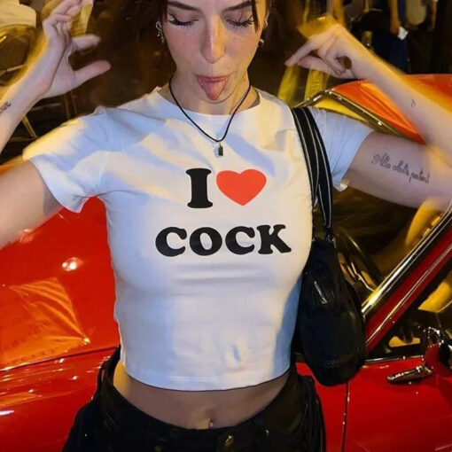 Top Cropped I Love Cock Short T-shirt - Image 2