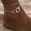 Tornozeleira Handcuffs Trendy Freedom Ankle Chain