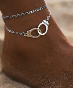 Tornozeleira Handcuffs Trendy Freedom Ankle Chain