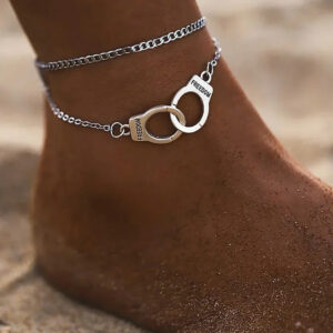 Tornozeleira Handcuffs Trendy Freedom Ankle Chain