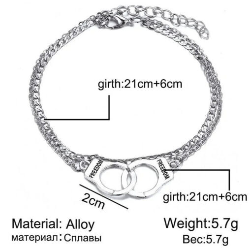 Tornozeleira Handcuffs Trendy Freedom Ankle Chain - Image 3