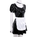 Vestido Lolita Empregada Francesa Com Avental Sexy Maid - Em Vinil