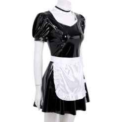 Vestido Lolita Empregada Francesa Com Avental Sexy Maid - Em Vinil