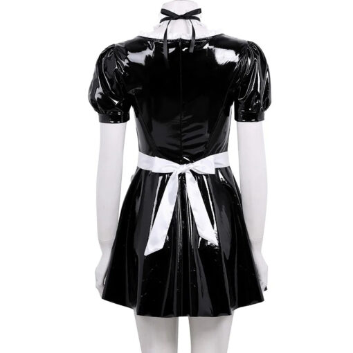 Vestido Lolita Empregada Francesa Com Avental Sexy Maid - Em Vinil - Image 2