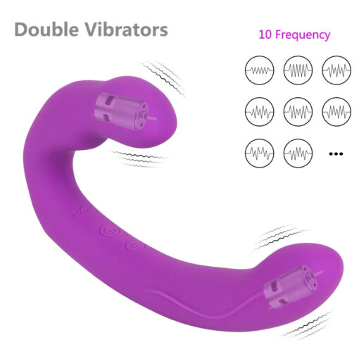Vibrador Duplo Cinta Peniana Dildo Strapon Strapless - Image 6