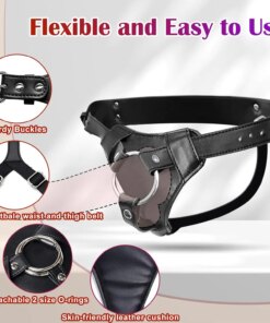 Cinta Peniana Arnês de Couro Leather Harness Strap On