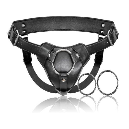 Cinta Peniana Arnês de Couro Leather Harness Strap On
