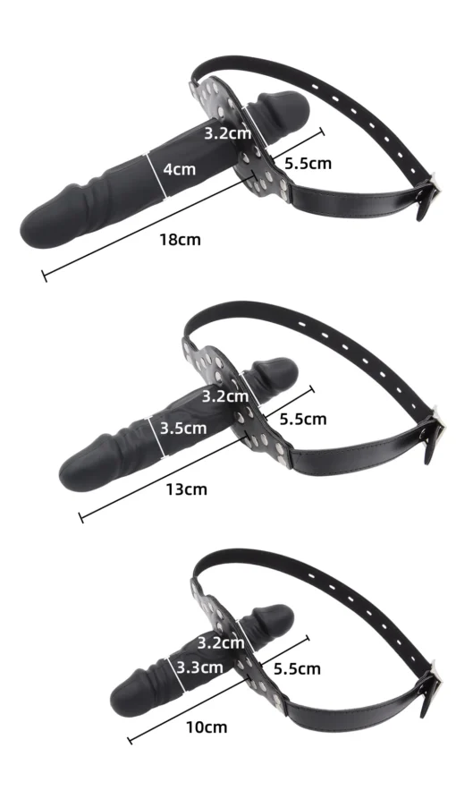 Mordaça Peniana Dupla Strapon Realista Double Headed Dildo - Imagem 15