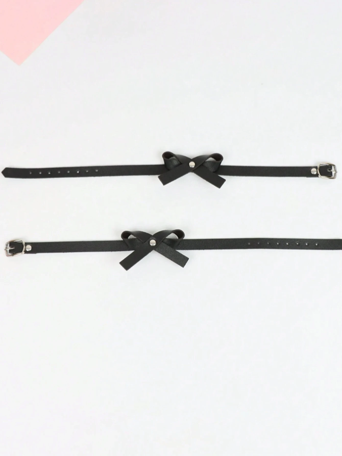 2PCS Leather Bow Ankle Leg Rings Punk Fashion Costume Ball Role-Playing Costume Personalized Ankle accessories