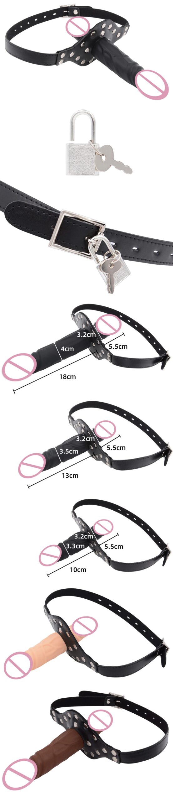 Exotic Accessories Double Headed Silicone Dildo Gag Gay Sex Toys For Women Bdsm Deep Throat Penis Masturbators Erotic Products