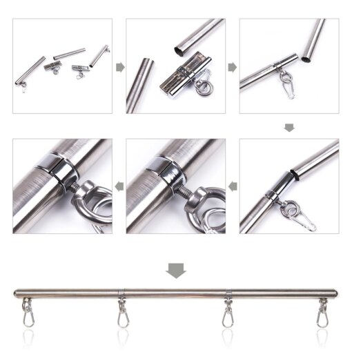 Conjunto Barra de Contenção Algemas e Tornozeleiras Ajustável BDSM - Image 3