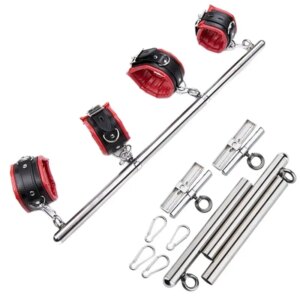 Conjunto Barra de Contenção Algemas e Tornozeleiras Ajustável BDSM