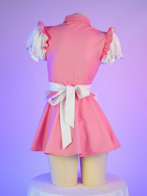 Fantasia Empregada Lolita Anime Cosplay Costume Pink Sexy Maid - Image 4
