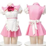 Fantasia Empregada Lolita Anime Cosplay Costume Pink Sexy Maid