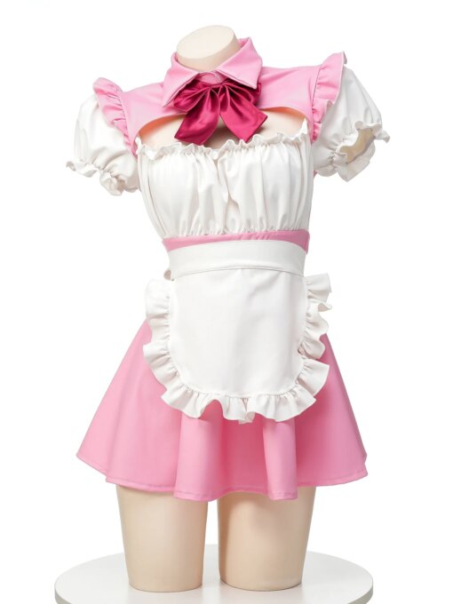 Fantasia Empregada Lolita Anime Cosplay Costume Pink Sexy Maid - Image 5