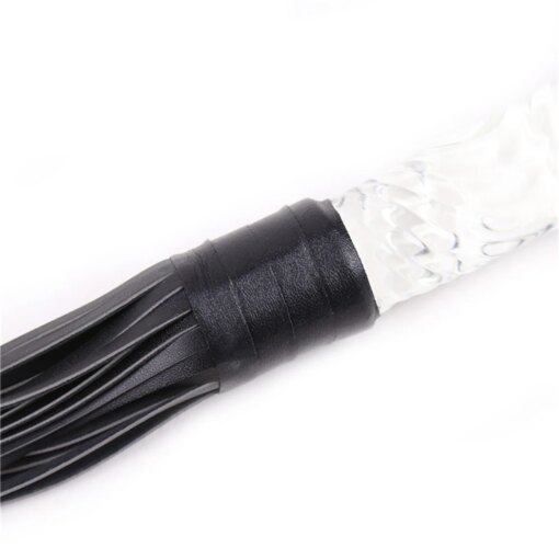 Chicote Flogger de Couro com Empunhadura de Vidro Para Inserção - Image 4