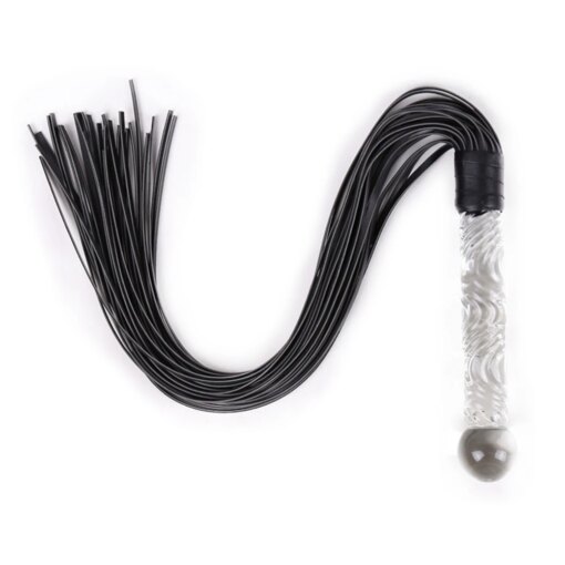 Chicote Flogger de Couro com Empunhadura de Vidro Para Inserção - Image 3