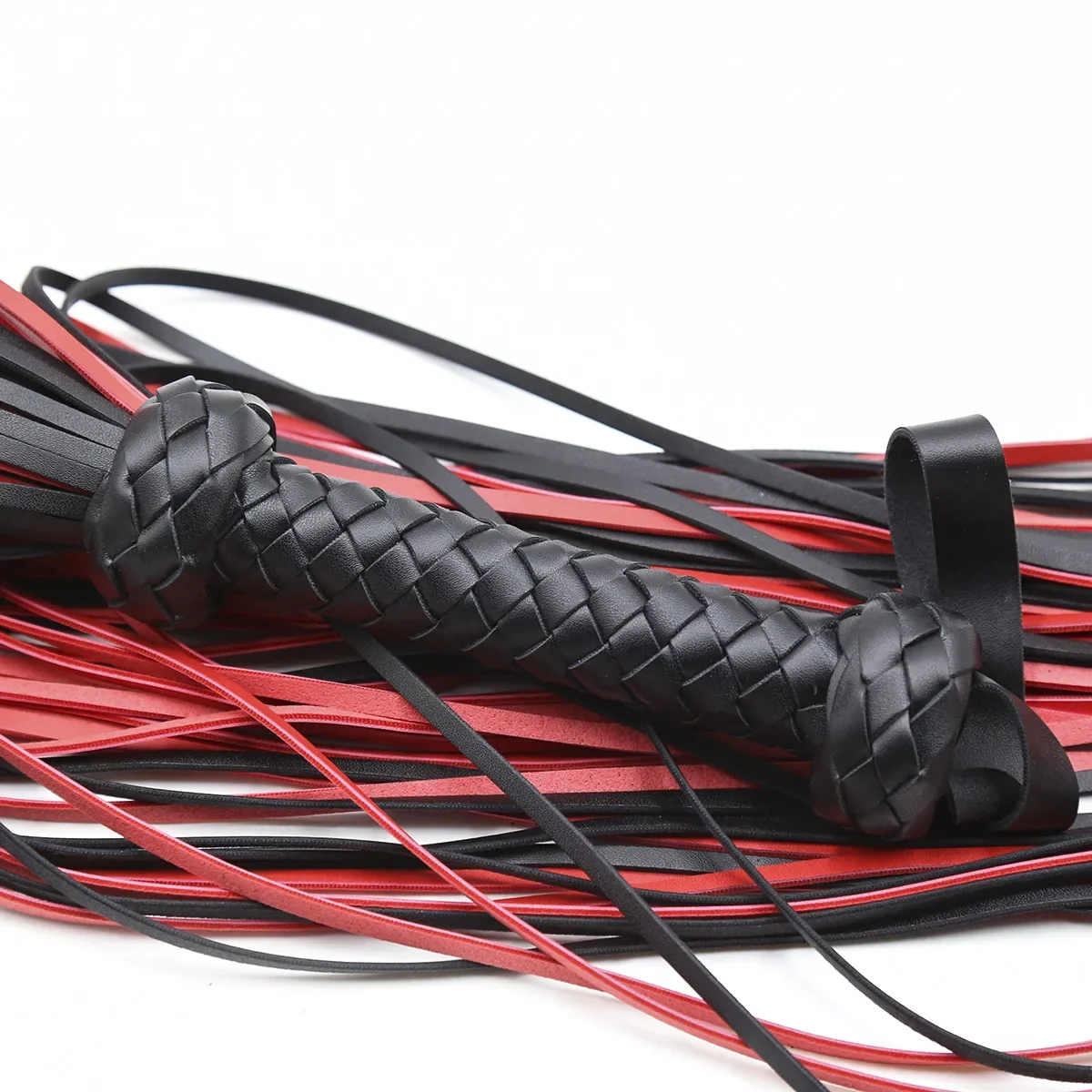 For Horse Training Whip Leather-covered Handle with Wrist Strap