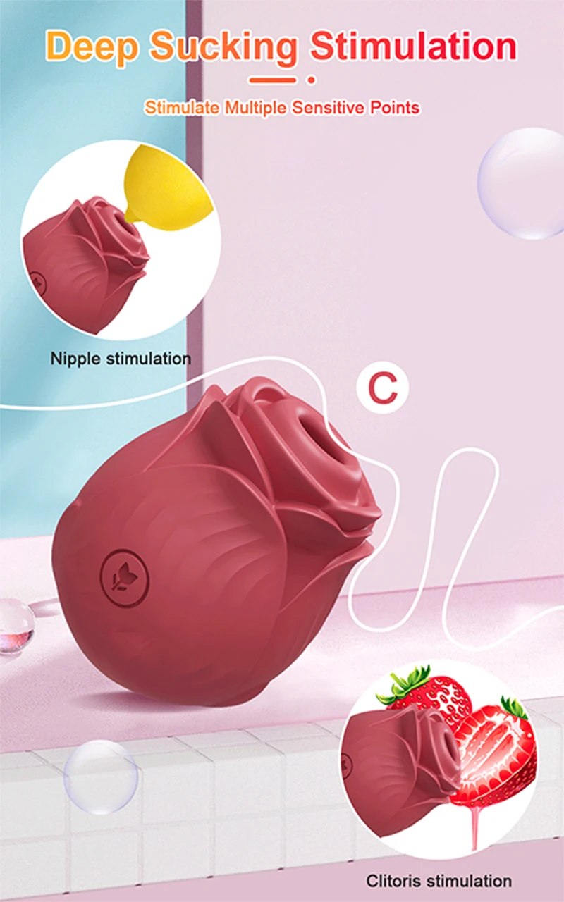 Rose Sucking Sex Toys Dildo Vibrator for Women 3in1 Thrusting G Spot Anal Vibrators Stimulator Female Vibrating Egg Adult Toys