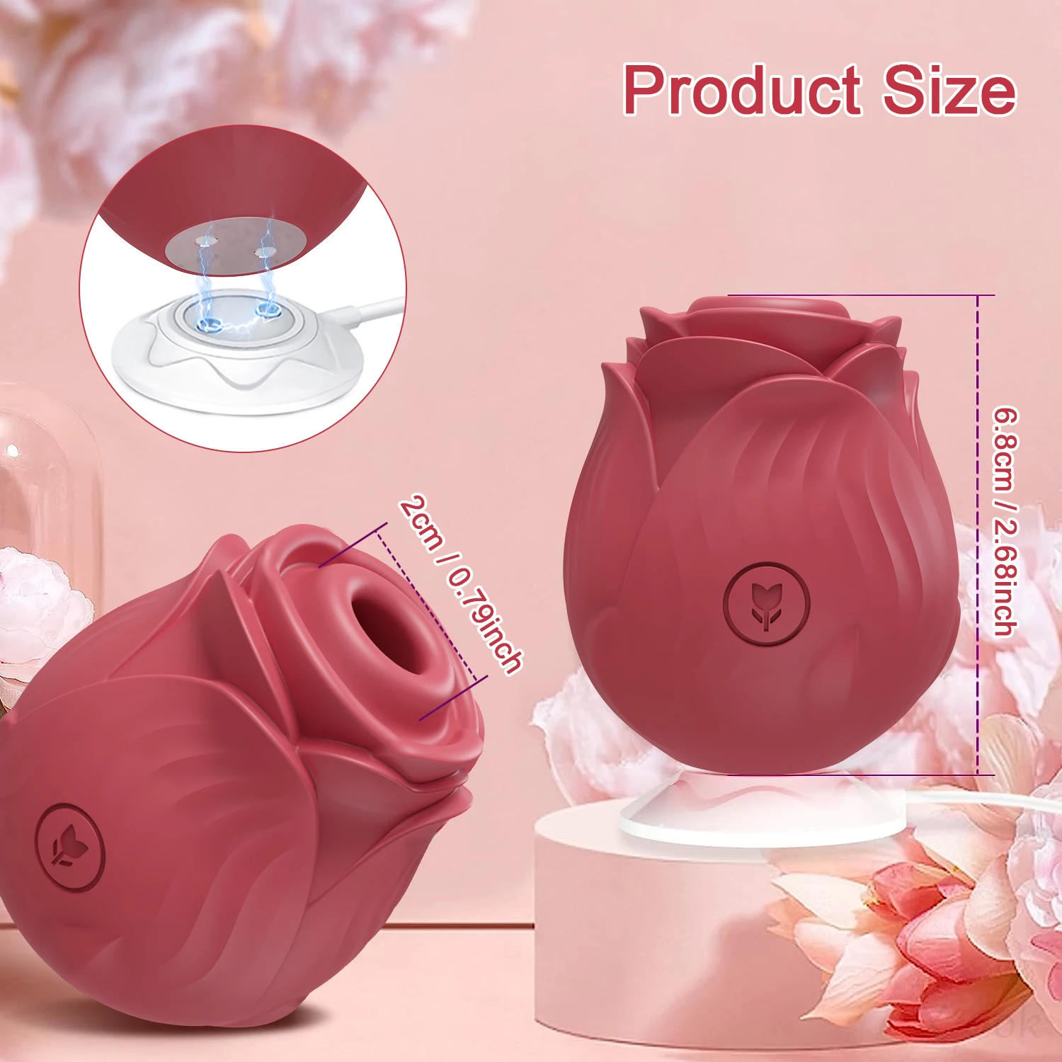 Rose Sucking Sex Toys Dildo Vibrator for Women 3in1 Thrusting G Spot Anal Vibrators Stimulator Female Vibrating Egg Adult Toys