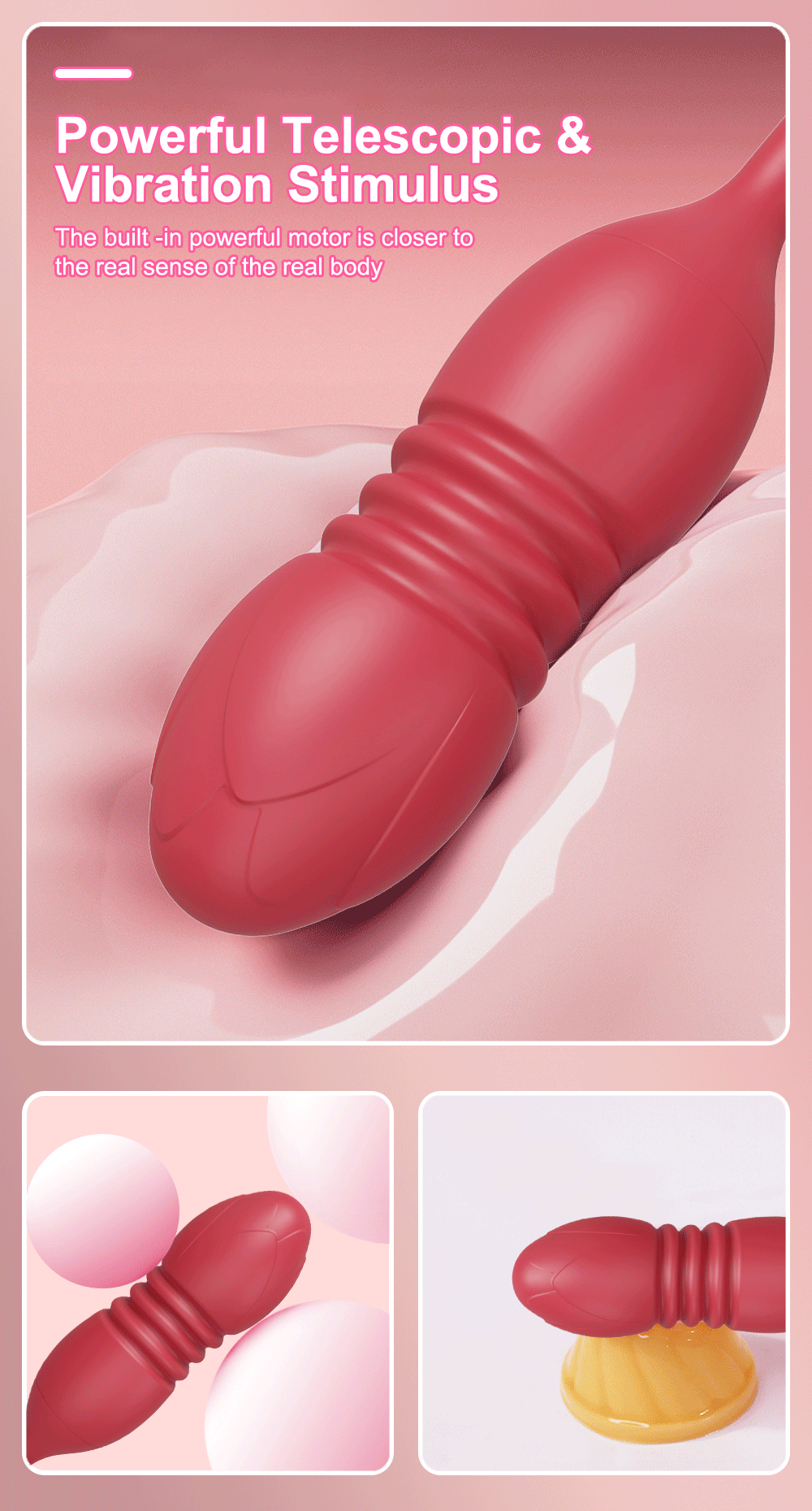 Rose Sucking Sex Toys Dildo Vibrator for Women 3in1 Thrusting G Spot Anal Vibrators Stimulator Female Vibrating Egg Adult Toys
