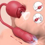 Vibrador Feminino Rosa Sugador de Clitóris Vai e Vem