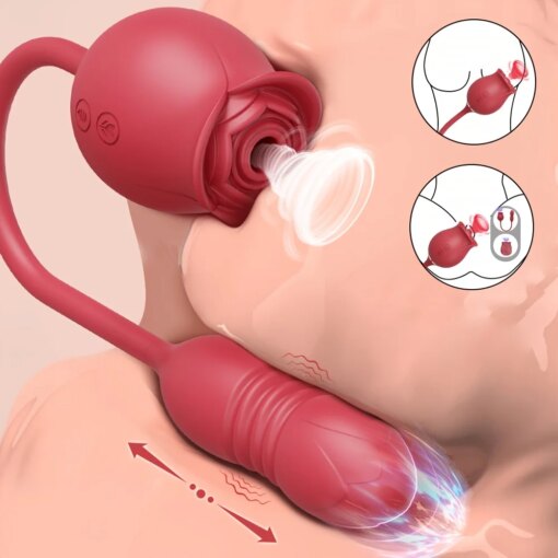 Vibrador Feminino Rosa Sugador de Clitóris Vai e Vem