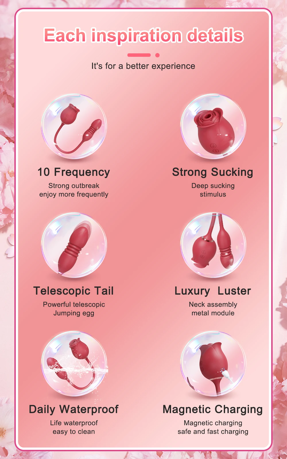 Rose Sucking Sex Toys Dildo Vibrator for Women 3in1 Thrusting G Spot Anal Vibrators Stimulator Female Vibrating Egg Adult Toys
