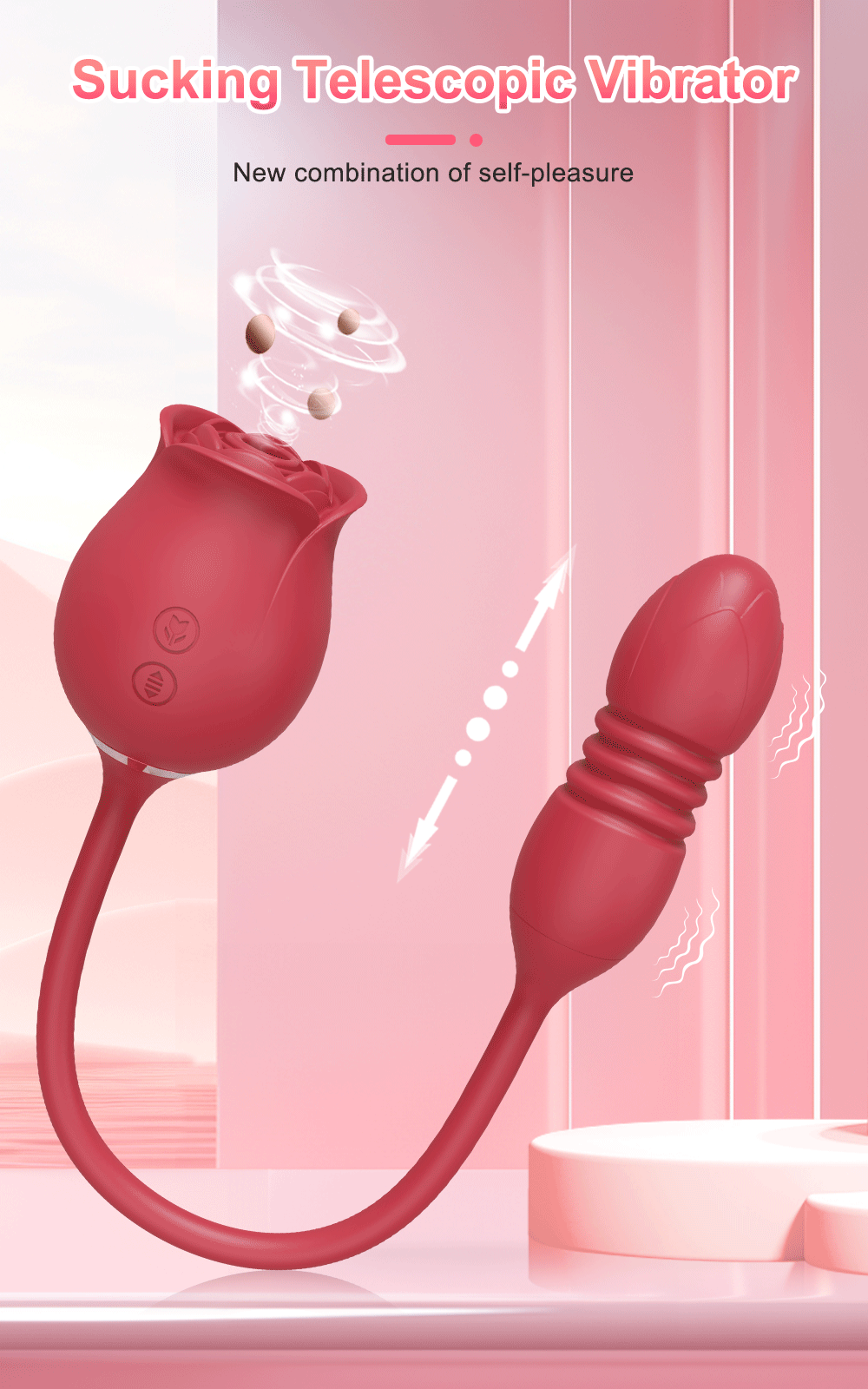 Rose Sucking Sex Toys Dildo Vibrator for Women 3in1 Thrusting G Spot Anal Vibrators Stimulator Female Vibrating Egg Adult Toys