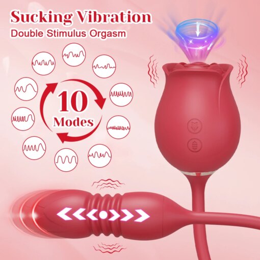 Vibrador Feminino Rosa Sugador de Clitóris Vai e Vem - Image 2
