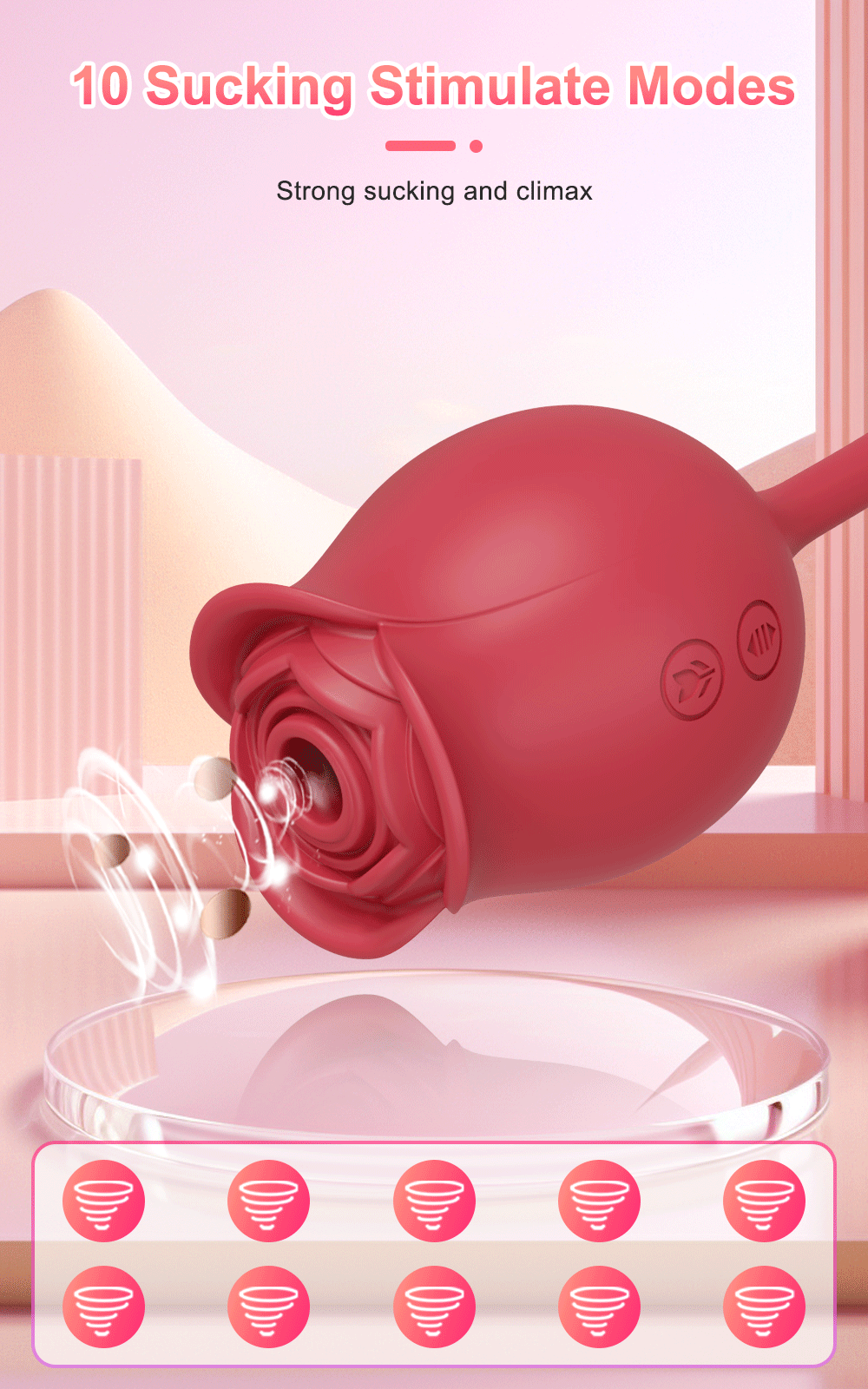 Rose Sucking Sex Toys Dildo Vibrator for Women 3in1 Thrusting G Spot Anal Vibrators Stimulator Female Vibrating Egg Adult Toys