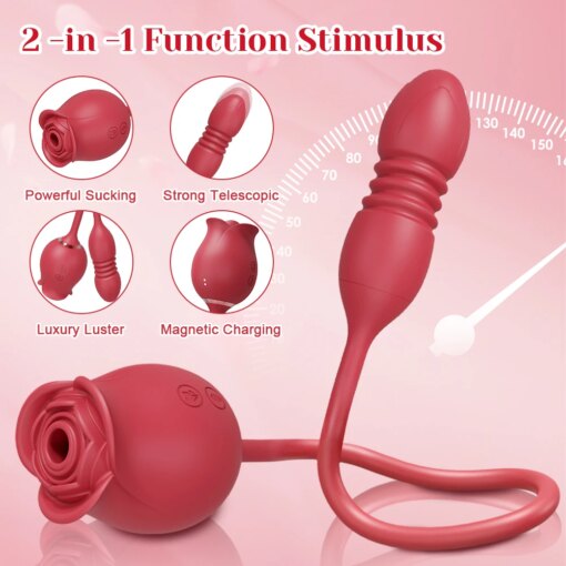 Vibrador Feminino Rosa Sugador de Clitóris Vai e Vem - Image 4