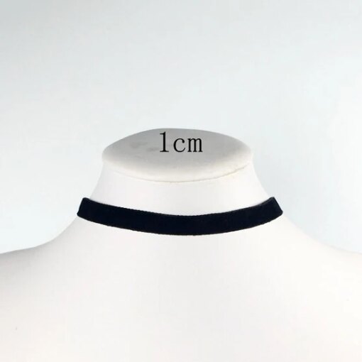 Colar Choker de Veludo Preto – Estilo Punk Gótico Coreano - Imagem 3