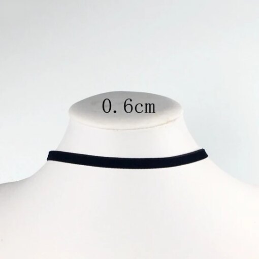 Colar Choker de Veludo Preto – Estilo Punk Gótico Coreano - Imagem 2