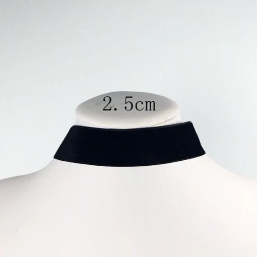 Colar Choker de Veludo Preto – Estilo Punk Gótico Coreano - Imagem 6