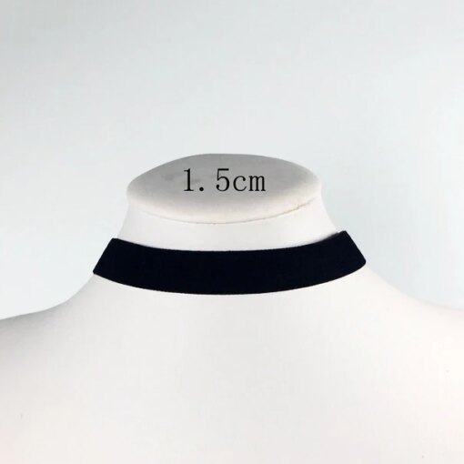 Colar Choker de Veludo Preto – Estilo Punk Gótico Coreano - Imagem 4