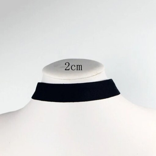 Colar Choker de Veludo Preto – Estilo Punk Gótico Coreano - Imagem 5