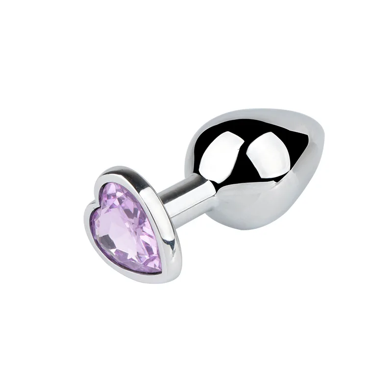 3 Pcs Stainless Steel anal plug Butt Stimulator Toys Smooth Metal Crystal Jewelry Heart Shaped Sex Toys for Couples gay Anal