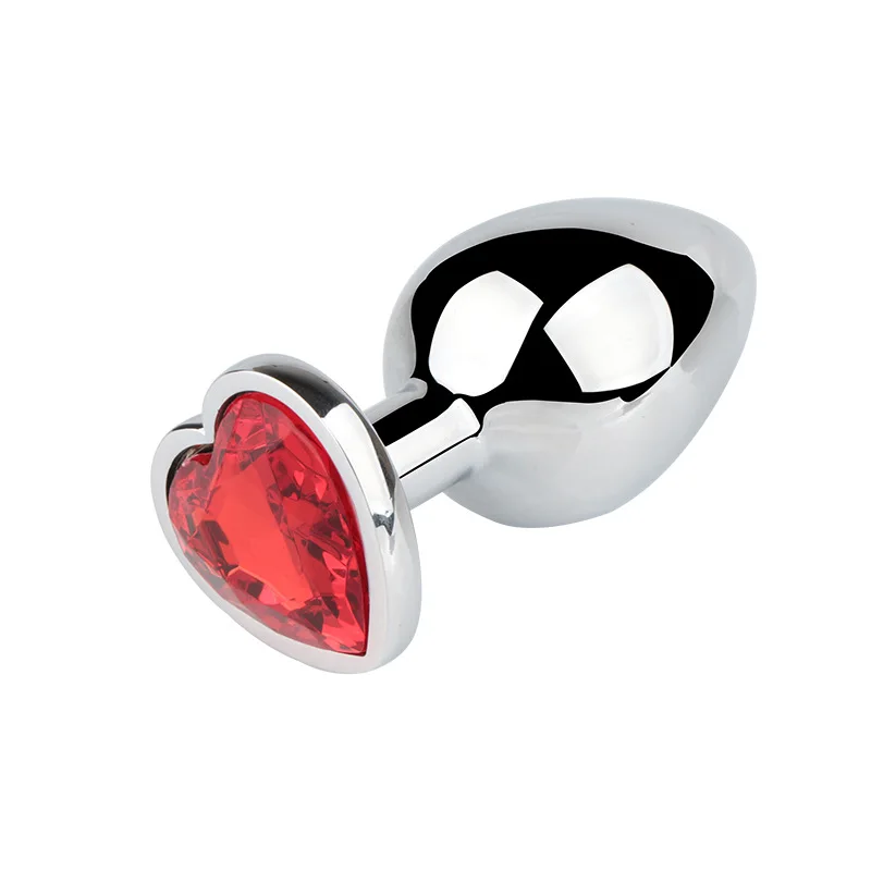 3 Pcs Stainless Steel anal plug Butt Stimulator Toys Smooth Metal Crystal Jewelry Heart Shaped Sex Toys for Couples gay Anal
