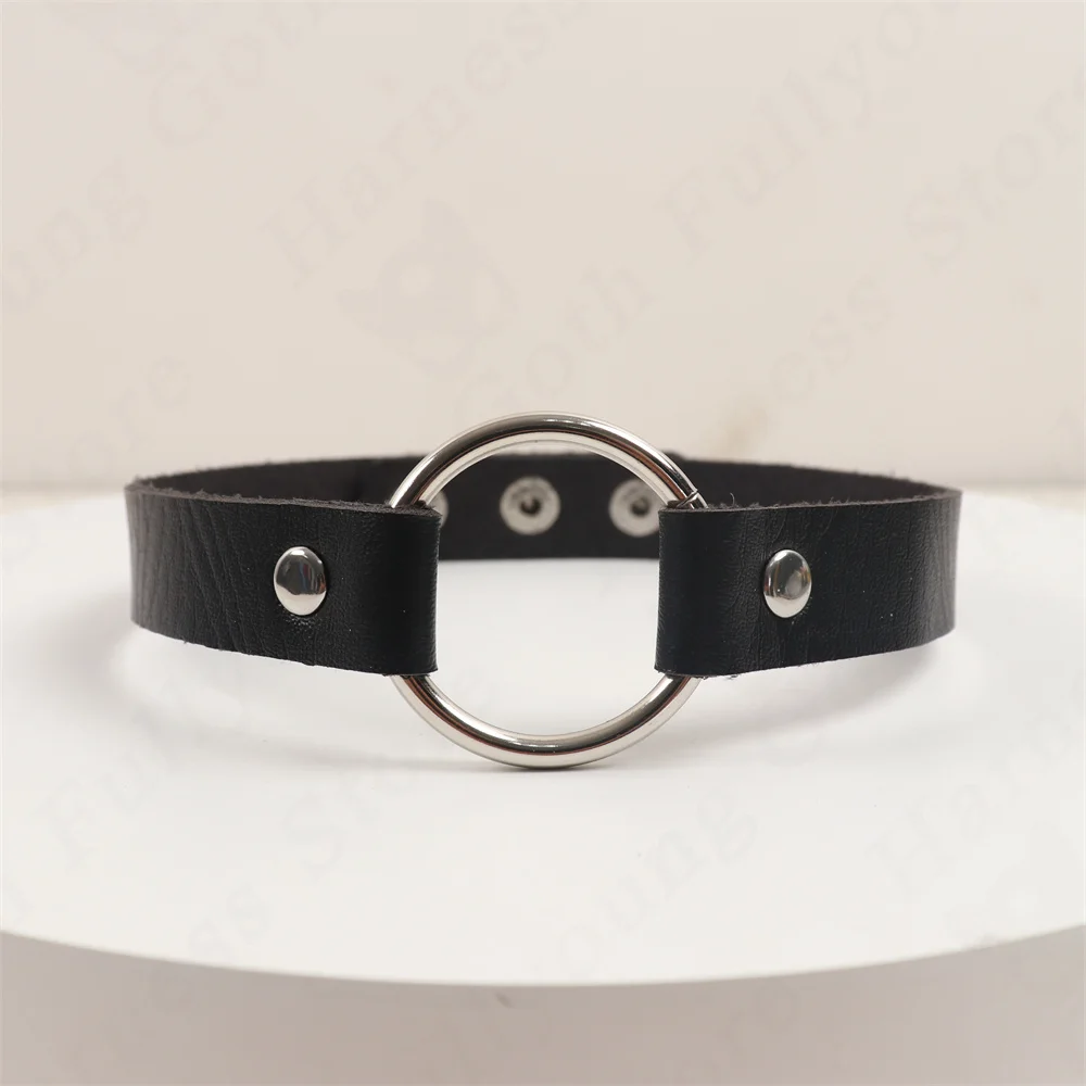New Woman Black Punk Choker Collar Necklace Pu Leather Goth Rivets Choker Necklace Pendientes Party Club Gothic Femme Jewelry