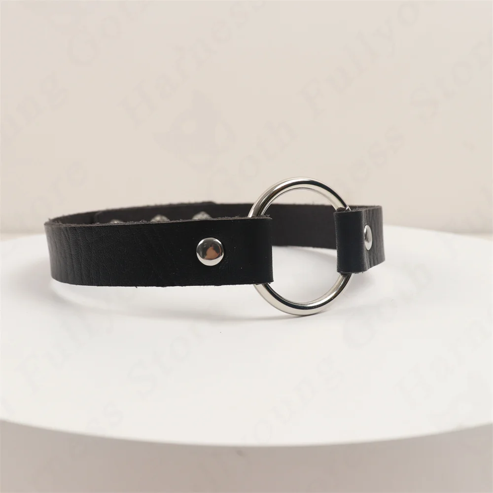 New Woman Black Punk Choker Collar Necklace Pu Leather Goth Rivets Choker Necklace Pendientes Party Club Gothic Femme Jewelry