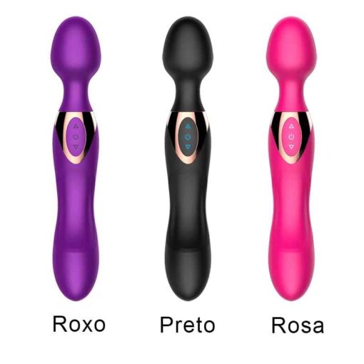 Vibrador Grande Magic Wand Duplo Motor Super Potente - Imagem 3