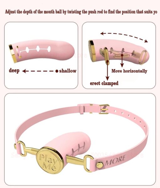 Mordaça com Plug Simulador Bondage - Imagem 3
