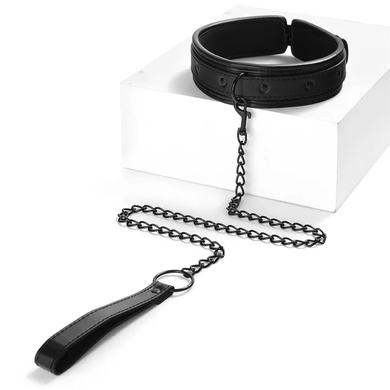 Pescoço a pulso bdsm bondage sexo restrições kit casais brinquedos sexuais conjunto de bondage com corrente trela volta algema colar escravo role play