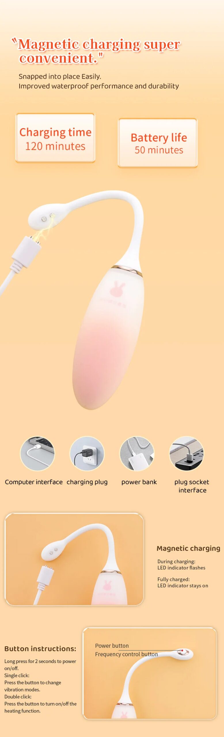 Vibrador de ovo vibratório com aquecimento controlado por aplicativo – 9 modos para estimulação do clitóris e vaginal, design vestível com cor gradiente