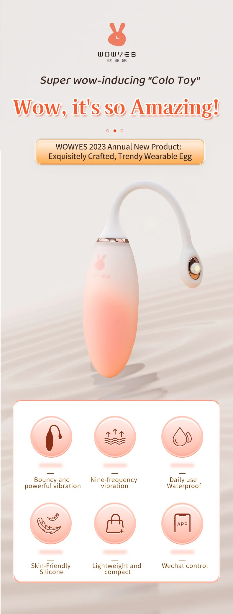 Vibrador de ovo vibratório com aquecimento controlado por aplicativo – 9 modos para estimulação do clitóris e vaginal, design vestível com cor gradiente
